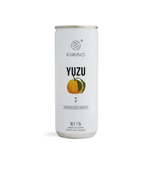 A white Kimino Yuzu sparkling beverage can.